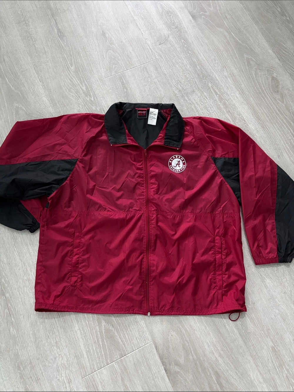 Alabama Crimson Tide Men's Full Zip Packable Windbreaker Jacket size XL